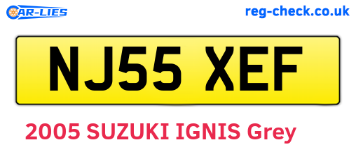 NJ55XEF are the vehicle registration plates.