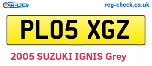 PL05XGZ are the vehicle registration plates.