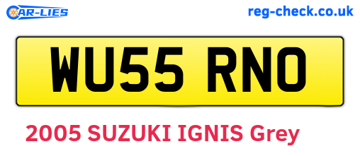 WU55RNO are the vehicle registration plates.