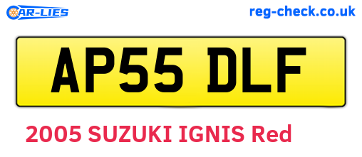 AP55DLF are the vehicle registration plates.