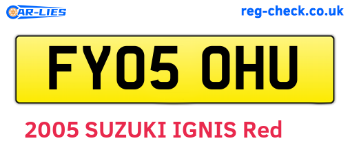 FY05OHU are the vehicle registration plates.