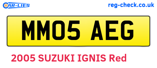 MM05AEG are the vehicle registration plates.