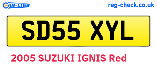 SD55XYL are the vehicle registration plates.