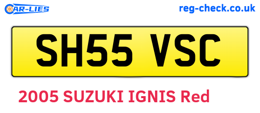 SH55VSC are the vehicle registration plates.