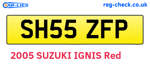 SH55ZFP are the vehicle registration plates.