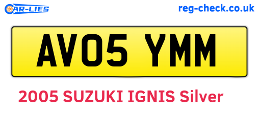 AV05YMM are the vehicle registration plates.
