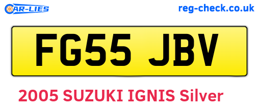 FG55JBV are the vehicle registration plates.