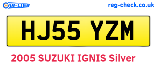 HJ55YZM are the vehicle registration plates.