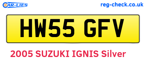 HW55GFV are the vehicle registration plates.