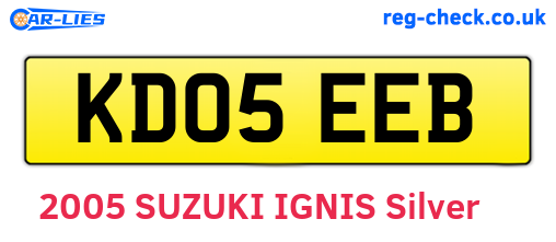 KD05EEB are the vehicle registration plates.
