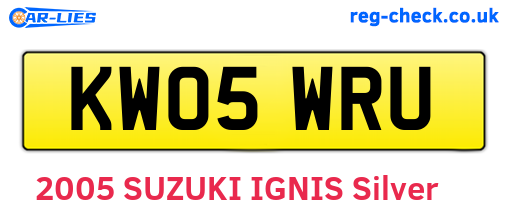 KW05WRU are the vehicle registration plates.