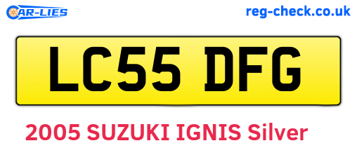 LC55DFG are the vehicle registration plates.