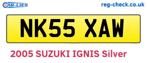 NK55XAW are the vehicle registration plates.