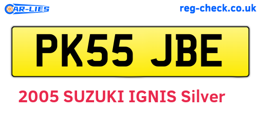 PK55JBE are the vehicle registration plates.