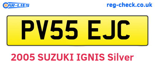 PV55EJC are the vehicle registration plates.
