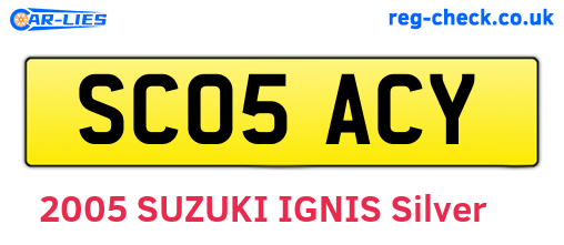 SC05ACY are the vehicle registration plates.