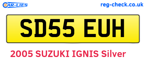 SD55EUH are the vehicle registration plates.