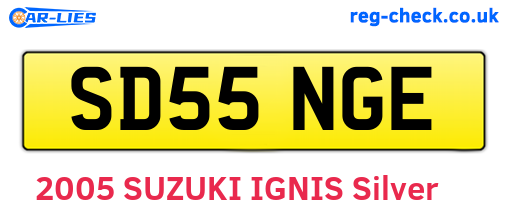 SD55NGE are the vehicle registration plates.