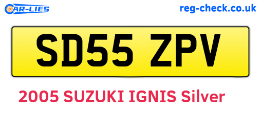 SD55ZPV are the vehicle registration plates.