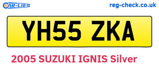 YH55ZKA are the vehicle registration plates.