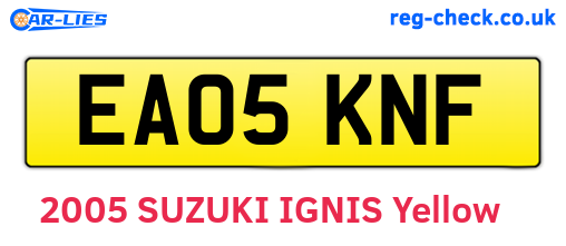 EA05KNF are the vehicle registration plates.