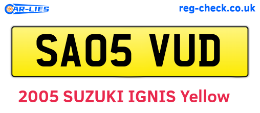 SA05VUD are the vehicle registration plates.