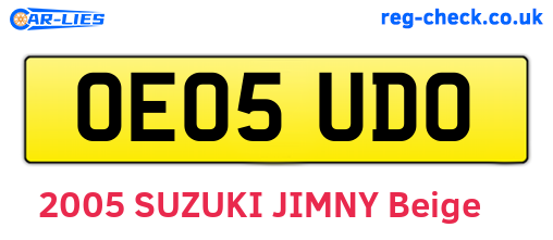 OE05UDO are the vehicle registration plates.