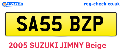 SA55BZP are the vehicle registration plates.