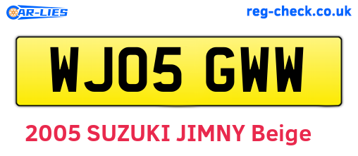 WJ05GWW are the vehicle registration plates.