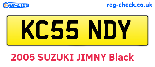 KC55NDY are the vehicle registration plates.