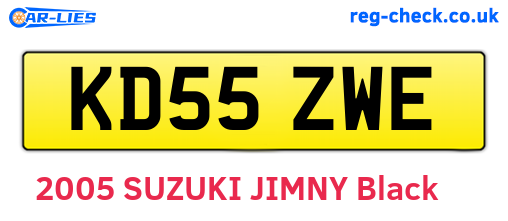 KD55ZWE are the vehicle registration plates.