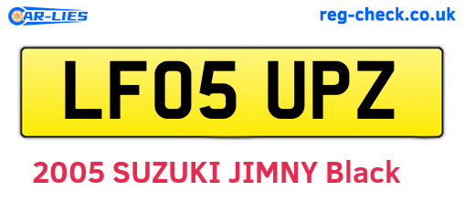 LF05UPZ are the vehicle registration plates.