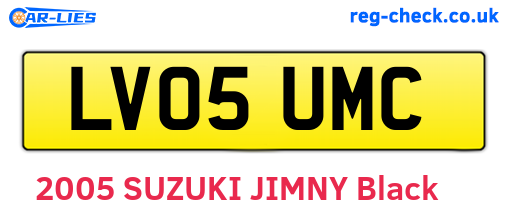 LV05UMC are the vehicle registration plates.