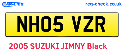 NH05VZR are the vehicle registration plates.