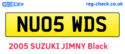 NU05WDS are the vehicle registration plates.