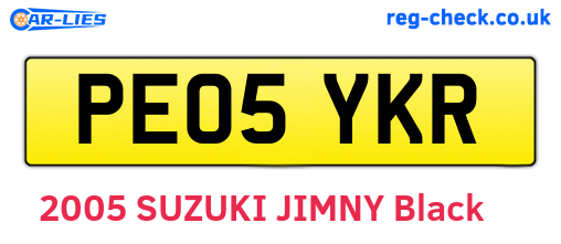 PE05YKR are the vehicle registration plates.