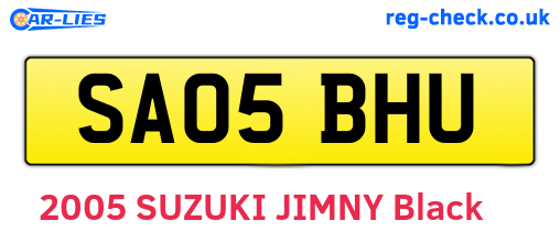 SA05BHU are the vehicle registration plates.