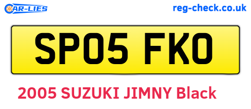SP05FKO are the vehicle registration plates.