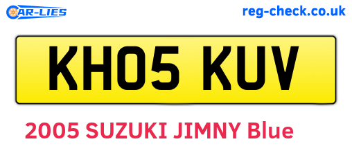 KH05KUV are the vehicle registration plates.