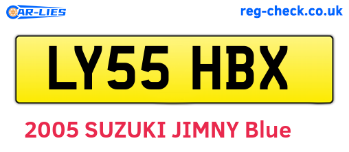 LY55HBX are the vehicle registration plates.