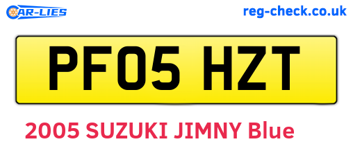 PF05HZT are the vehicle registration plates.
