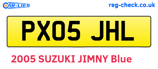 PX05JHL are the vehicle registration plates.
