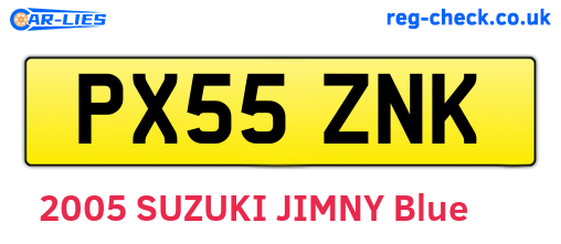 PX55ZNK are the vehicle registration plates.