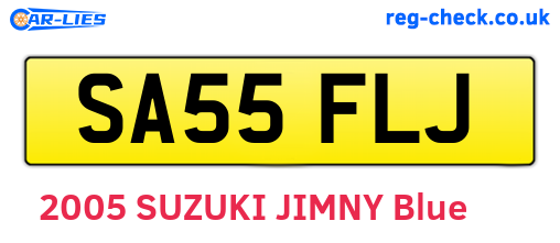 SA55FLJ are the vehicle registration plates.
