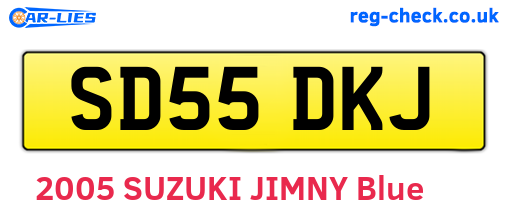 SD55DKJ are the vehicle registration plates.