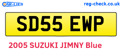 SD55EWP are the vehicle registration plates.