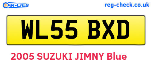 WL55BXD are the vehicle registration plates.