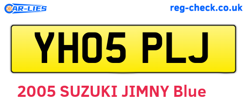 YH05PLJ are the vehicle registration plates.