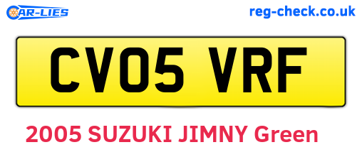 CV05VRF are the vehicle registration plates.