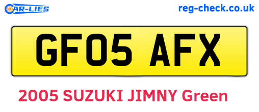 GF05AFX are the vehicle registration plates.